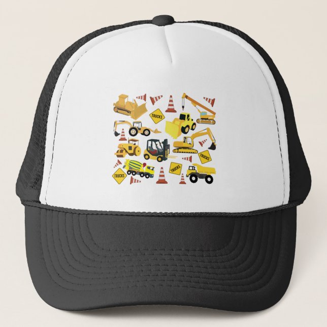 Gorra De Camionero Patrón de camiones de construcción (Anverso)