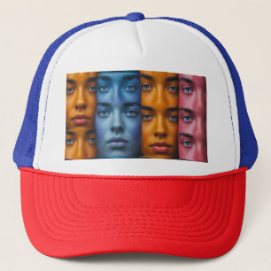 Gorra De Camionero Patrón de caras coloridas