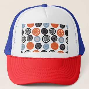 Gorra De Camionero Patrón de círculo geométrico creativo y colorido.