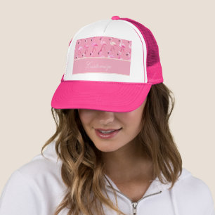 Gorra De Camionero Patrón de color de agua del paraíso del flamenco r