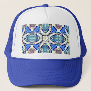 Gorra De Camionero Patrón de corazones de mandala azul Thunder_Cove