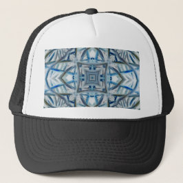 Gorra De Camionero Patrón de cristal azul invernal