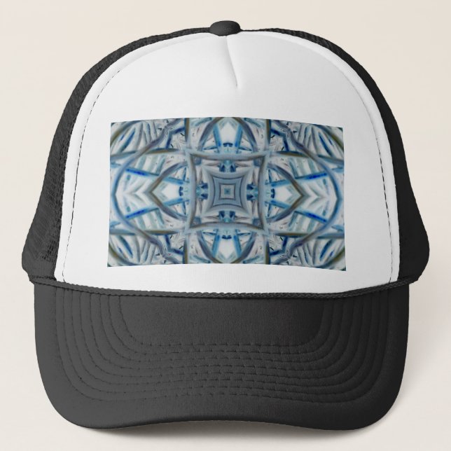 Gorra De Camionero Patrón de cristal azul invernal (Anverso)