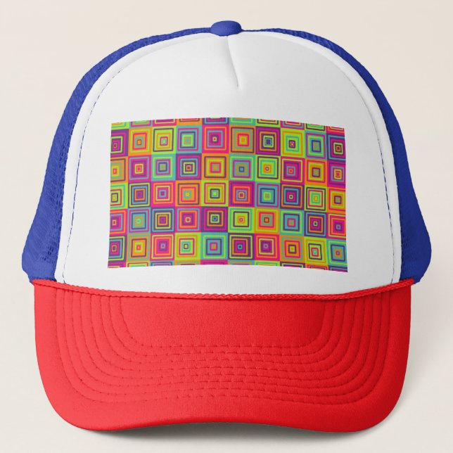 Gorra De Camionero Patrón de cuadrados (Anverso)
