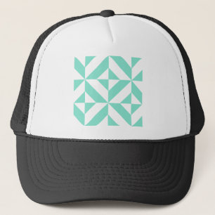 Gorra De Camionero Patrón de cubo geométrico verde de hidrocarburos