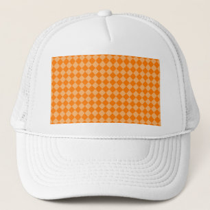 Gorra De Camionero Patrón de diamantes de combinación naranja