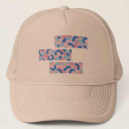 Gorra De Camionero Patrón de dibujo dividido rosa y azul