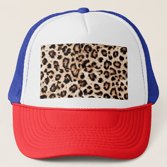 Gorra De Camionero Patrón de diseño de leopardo: Elegancia salvaje. (Anverso)