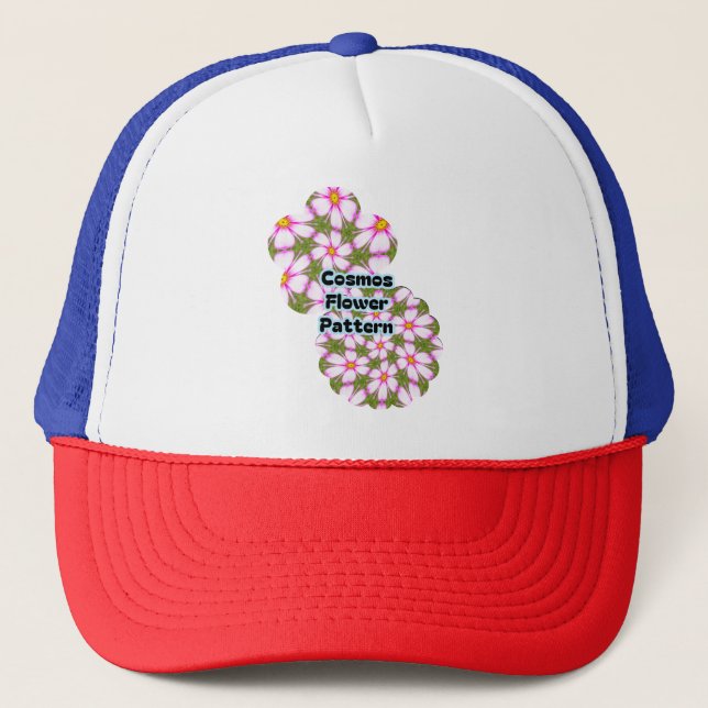 Gorra De Camionero Patrón de flores de cosmos (Anverso)
