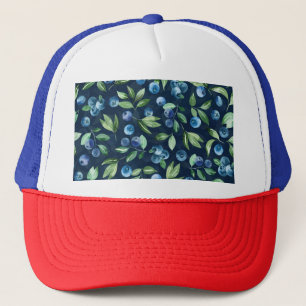 Gorra De Camionero Patrón de fondo oscuro de arándano azul acuático
