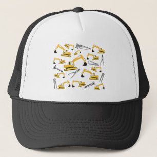 Gorra De Camionero Patrón de herramientas y camiones de construcción