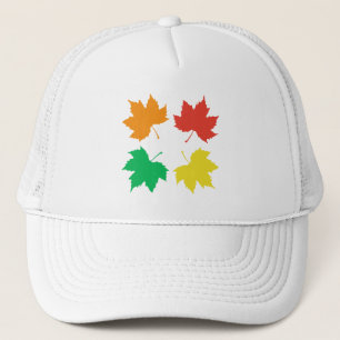 Gorra De Camionero Patrón de hojas de arce coloridas