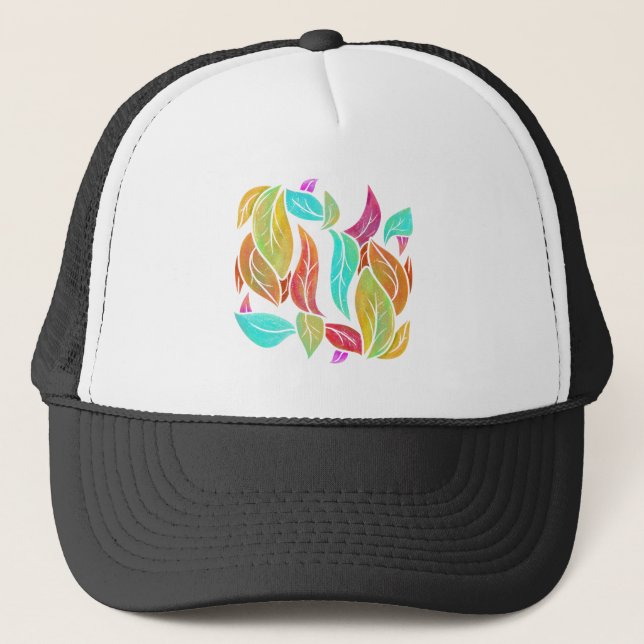 Gorra De Camionero Patrón de hojas de otoño (Anverso)