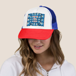 Gorra De Camionero Patrón de Lily Blanca con Encanto
