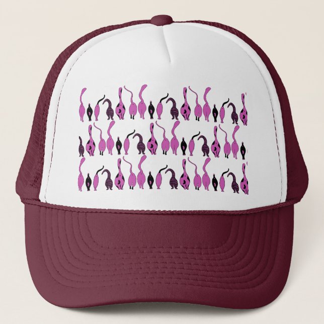 Gorra De Camionero Patrón de manchas púrpuras de gato (Anverso)