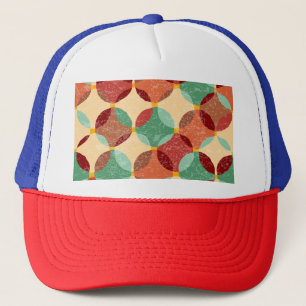 Gorra De Camionero Patrón de mosaico circular, ilustracion geométrico