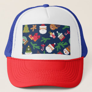 Gorra De Camionero Patrón de Navidades festivos, diseño de vacaciones