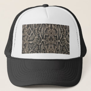 Gorra De Camionero patrón de piel de serpiente marrón
