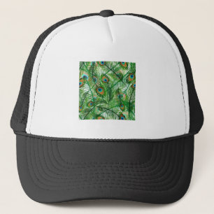 Gorra De Camionero Patrón de plumas de pavo real