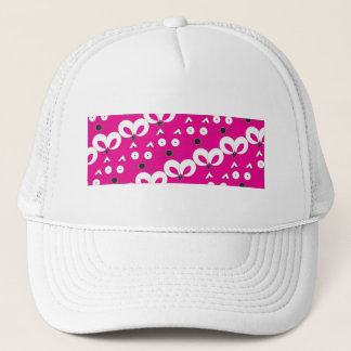 Gorra De Camionero Patrón de ratón del gato rosa caliente