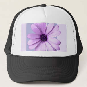 Gorra De Camionero Patrón de rayas pastel con margaritas