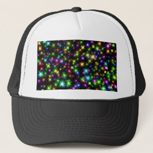 Gorra De Camionero Patrón de rayos de estrella de Navidad multicolor