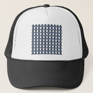 Gorra De Camionero Patrón De Scarab De Mod Retro Azul Resumen