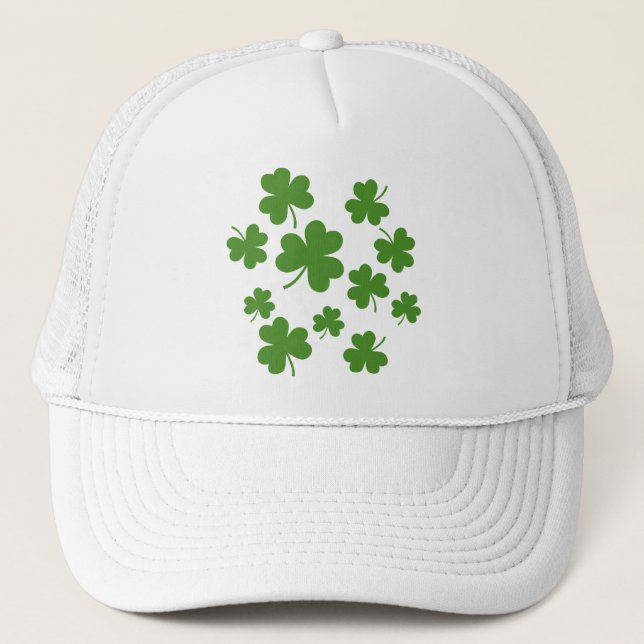 Gorra De Camionero Patrón de Shamrock Clover del Día de San Patricio (Anverso)