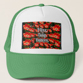 Gorra De Camionero Patrón de tulipanes rojos