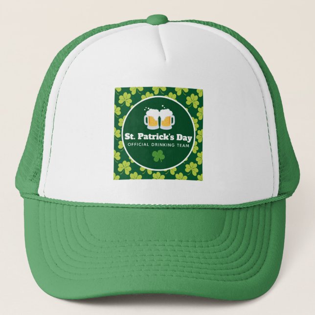 Gorra De Camionero Patrón del equipo de bebidas del Día de San Patric (Anverso)