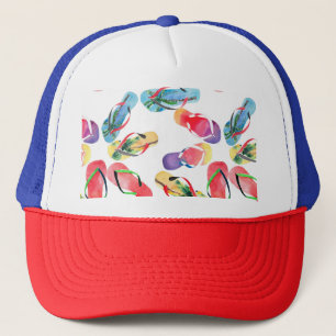 Gorra De Camionero Patrón Flip Flops de la playa de verano