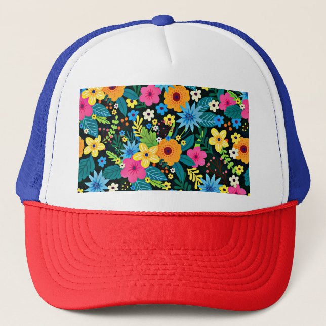 Gorra De Camionero Patrón floral de vibrante Ditsy-43785 (Anverso)