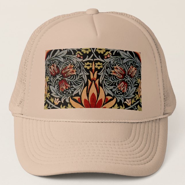 Gorra De Camionero Patrón floral William Morris Snakeshead (Anverso)