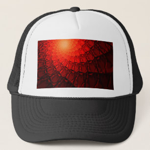 Gorra De Camionero Patrón Fractal Rojo