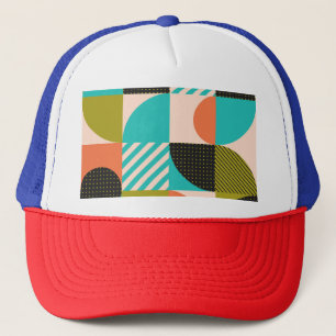 Gorra De Camionero Patrón geométrico colorido, de estilo escandinavo.