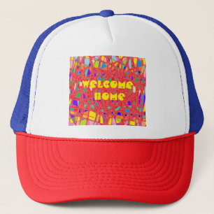 GORRA DE CAMIONERO PATRONES DE ARTE PRINCIPAL COLOR ROJO BIENVENIDA C
