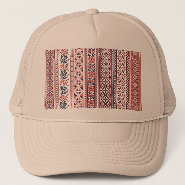 Gorra De Camionero Patrones de diseño de puntos cruzados (Anverso)