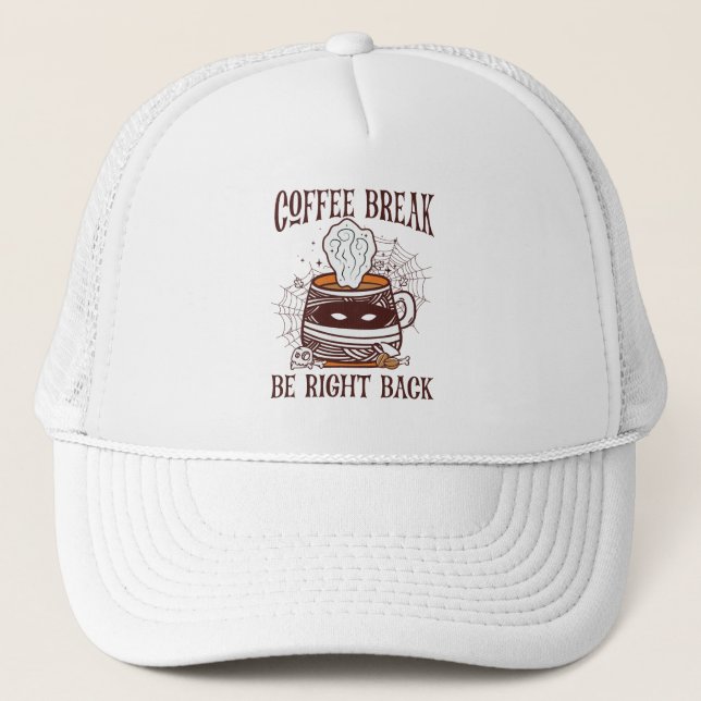 Gorra De Camionero Pausa de café - Tema de Halloween (Anverso)
