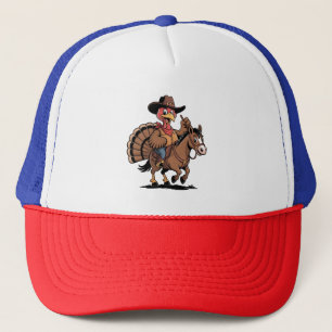 Gorra De Camionero Pavo montando un caballo vaquero Pavo día de acció