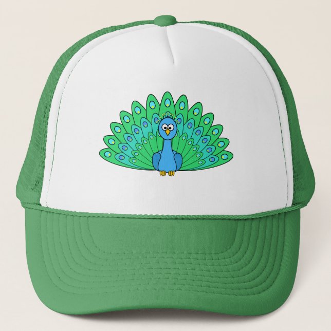 Gorra De Camionero Pavo real del dibujo animado (Anverso)