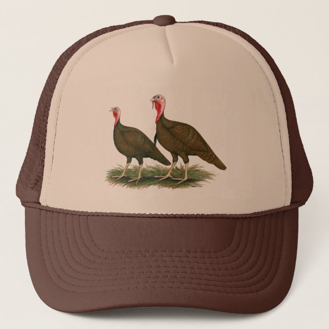 Gorra De Camionero Pavos:  Chocolate (Anverso)