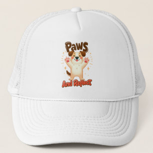 Gorra De Camionero Paws Y Refleja Perro Cuto
