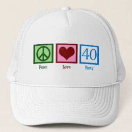 Gorra De Camionero Paz Amor 40.º Fiesta de cumpleaños