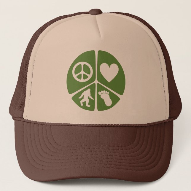 Gorra De Camionero Paz Amor Bigfoot (Anverso)