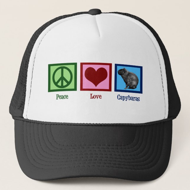 Gorra De Camionero Paz Amor Capybaras (Anverso)
