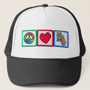Gorra De Camionero Paz, amor, castores