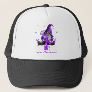 Gorra De Camionero Paz Amor Cure Lupus Conciencia Cinta Púrpura