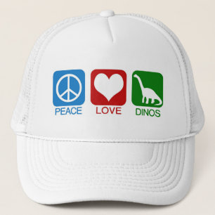 GORRA DE CAMIONERO PAZ, AMOR, DINOS