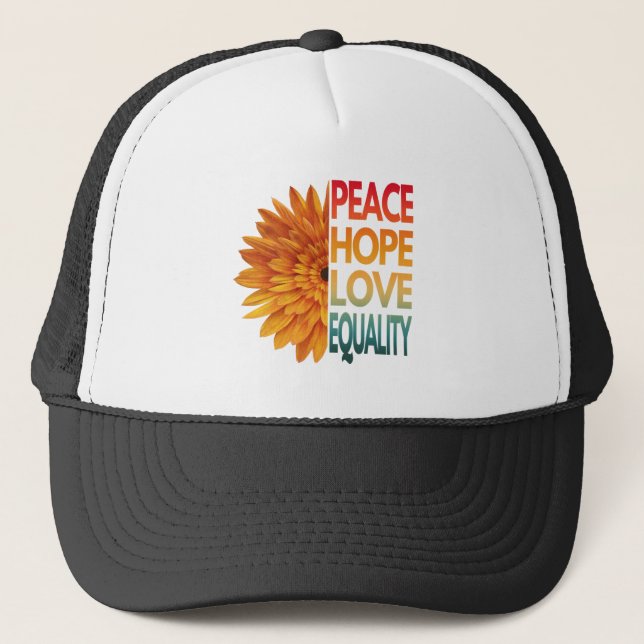 GORRA DE CAMIONERO PAZ AMOR ESPERANZA IGUALDAD  (Anverso)