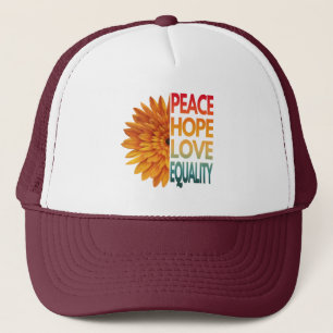 GORRA DE CAMIONERO PAZ AMOR ESPERANZA IGUALDAD
